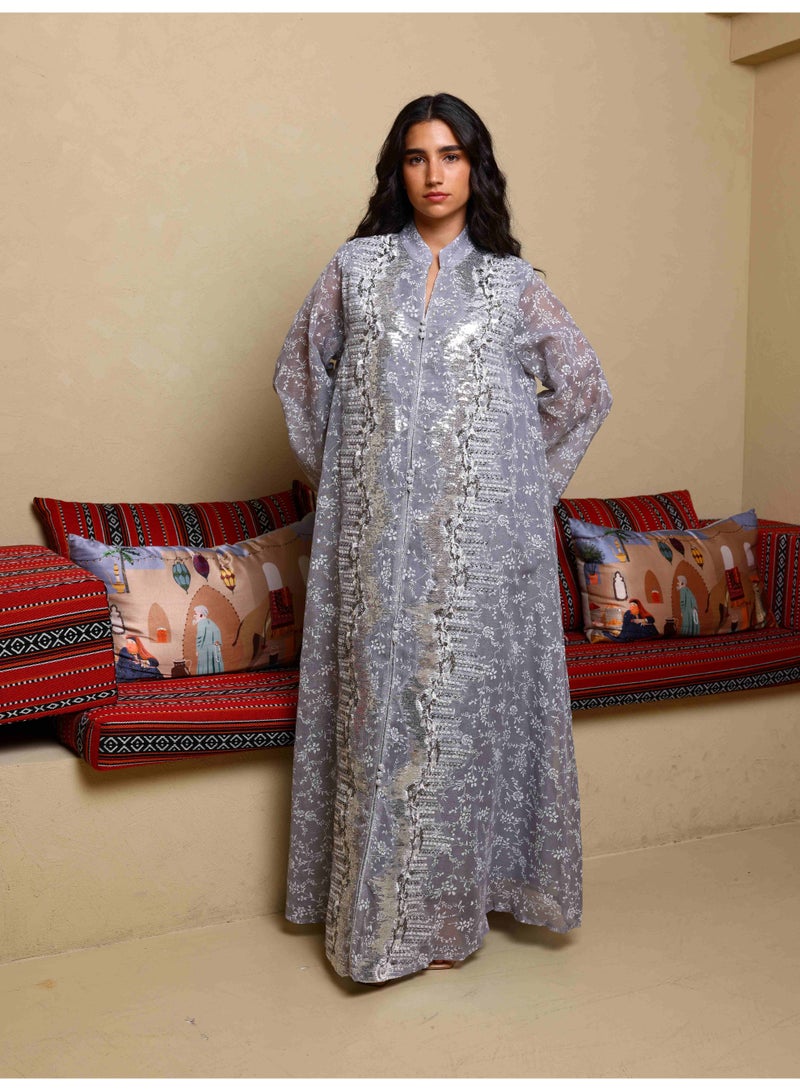 اكسا جلابية اككسا نور IK4034 رمادي - Image 5